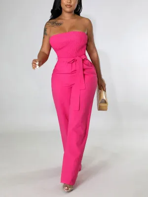 Tube Tie Waist Jumpsuit