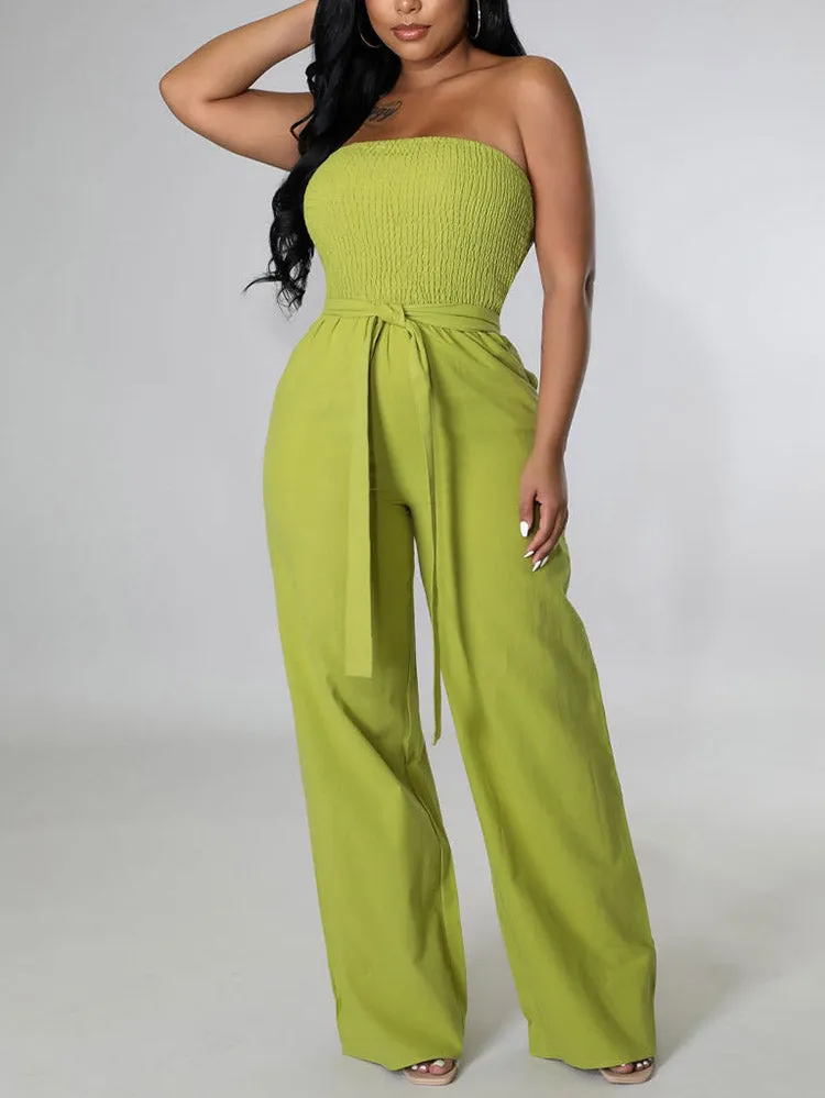 Tube Tie Waist Jumpsuit