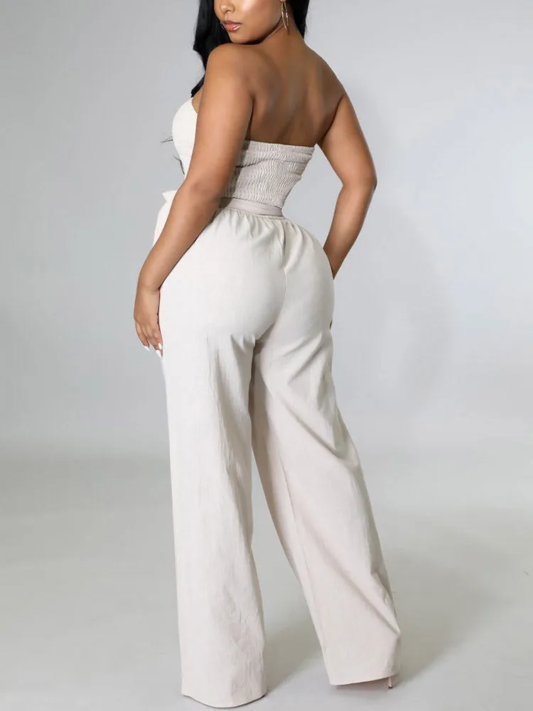 Tube Tie Waist Jumpsuit