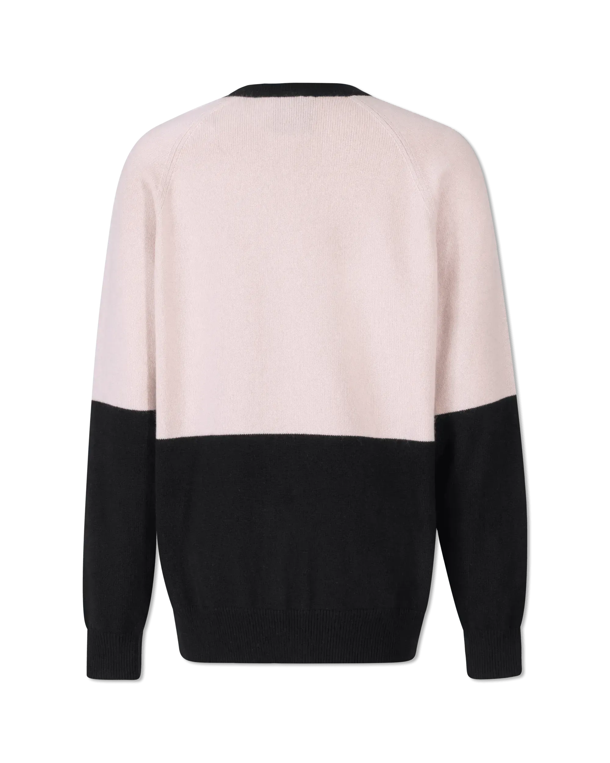 Two-Tone Cashmere Crewneck Sweater