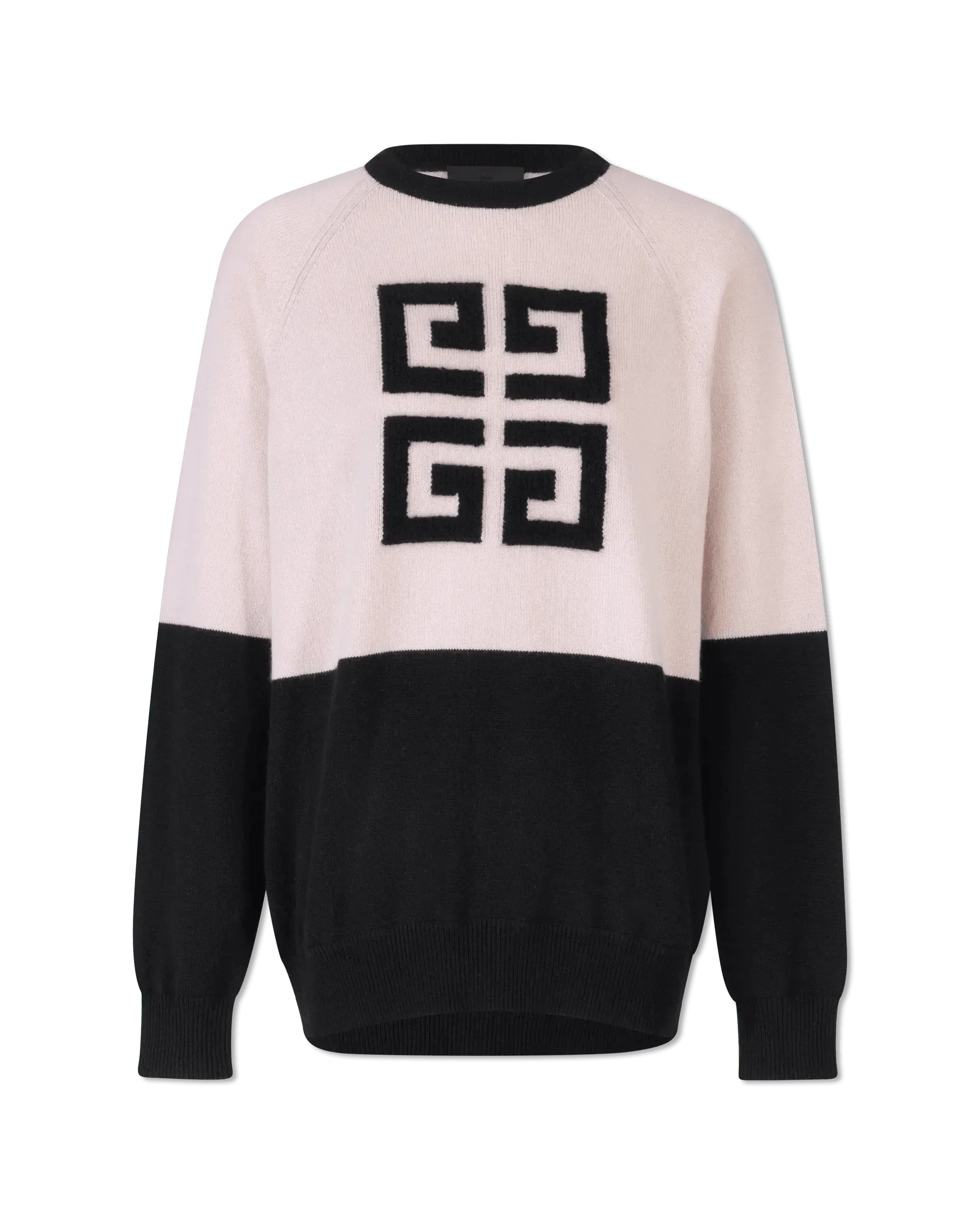 Two-Tone Cashmere Crewneck Sweater