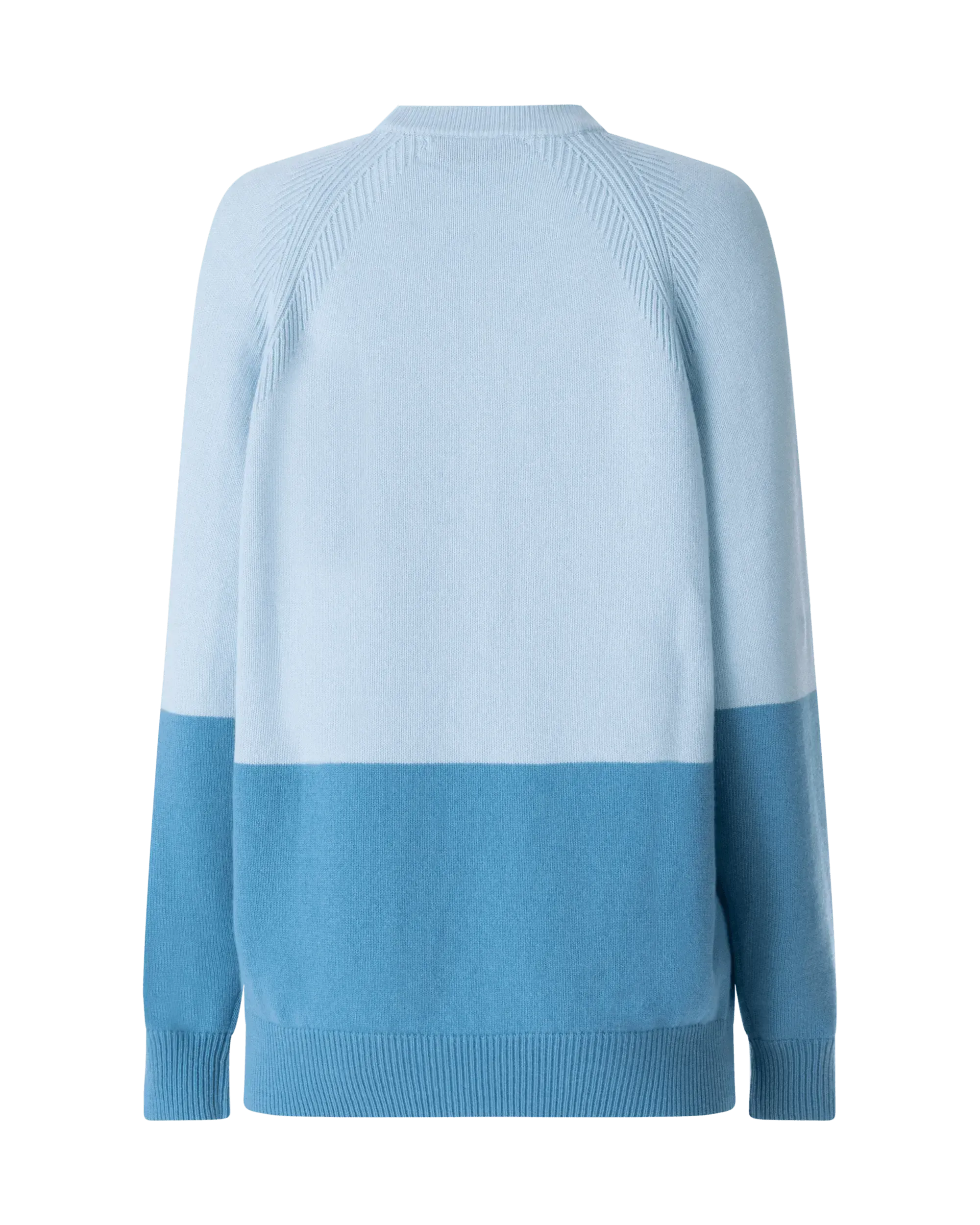 Two-Tone Cashmere Crewneck Sweater