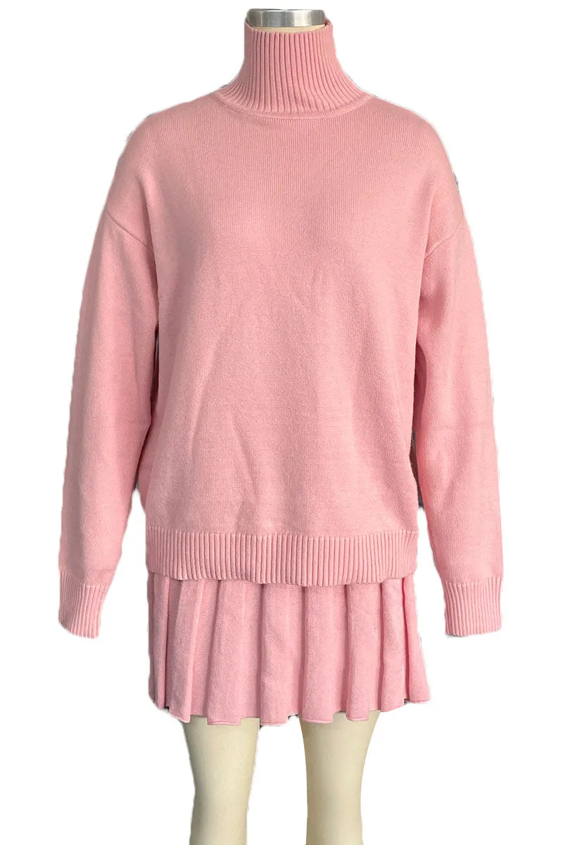 UJ0219 Sweater and Knitted Skirt Set
