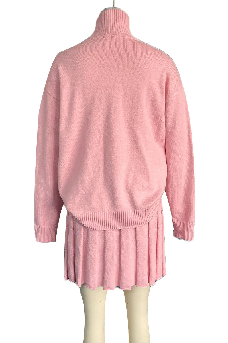 UJ0219 Sweater and Knitted Skirt Set