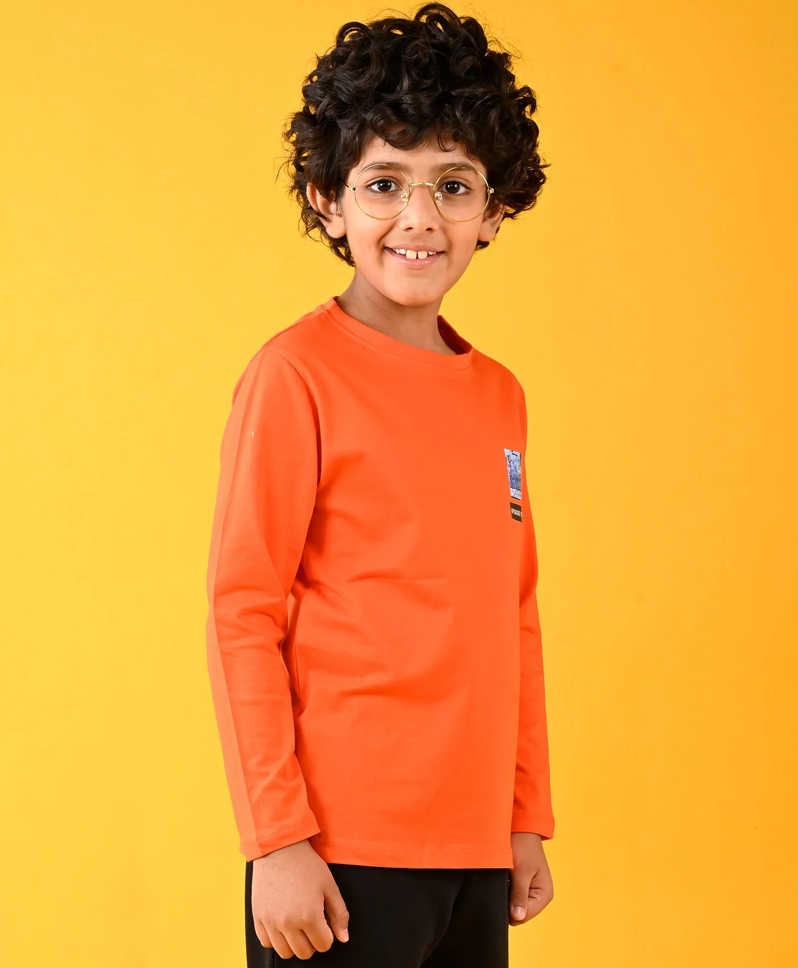 UPGRADE YOUR LIFE ORANGE LONG SLEEVES BOYS T-SHIRT - ORANGE