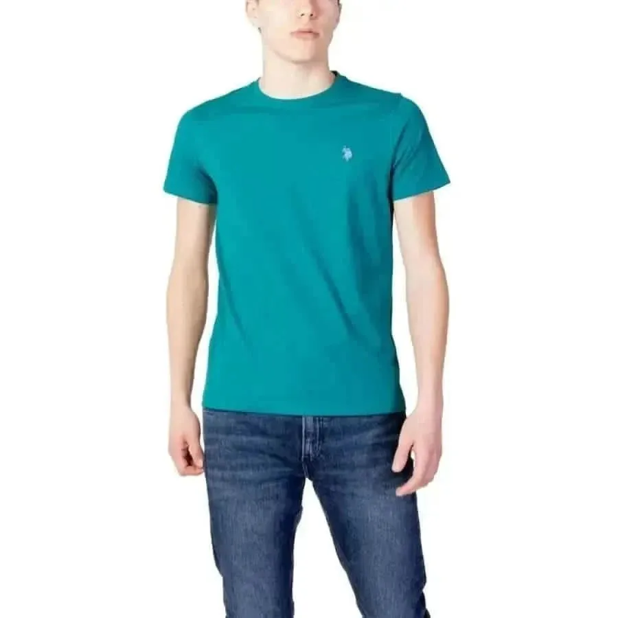 US Polo Assn Men Green T-Shirt for Spring and Summer