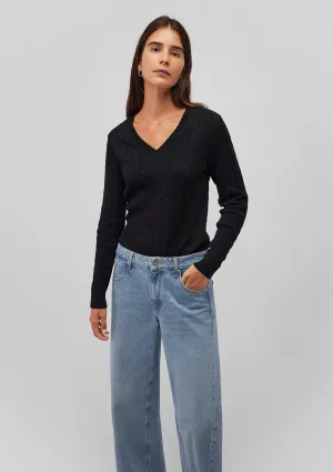 V Neck Black Sweater