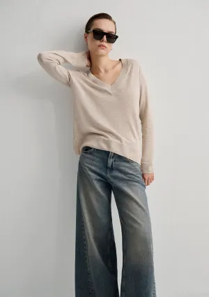 V Neck Brown Sweater