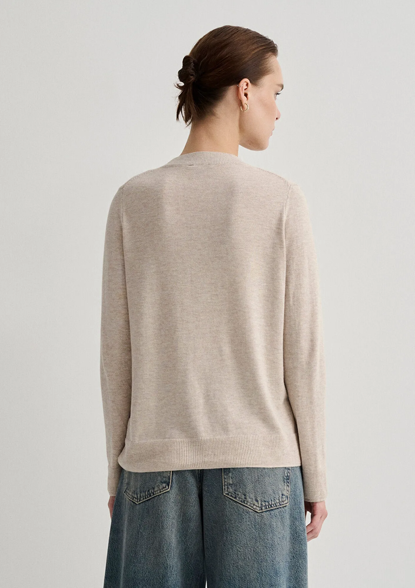 V Neck Brown Sweater