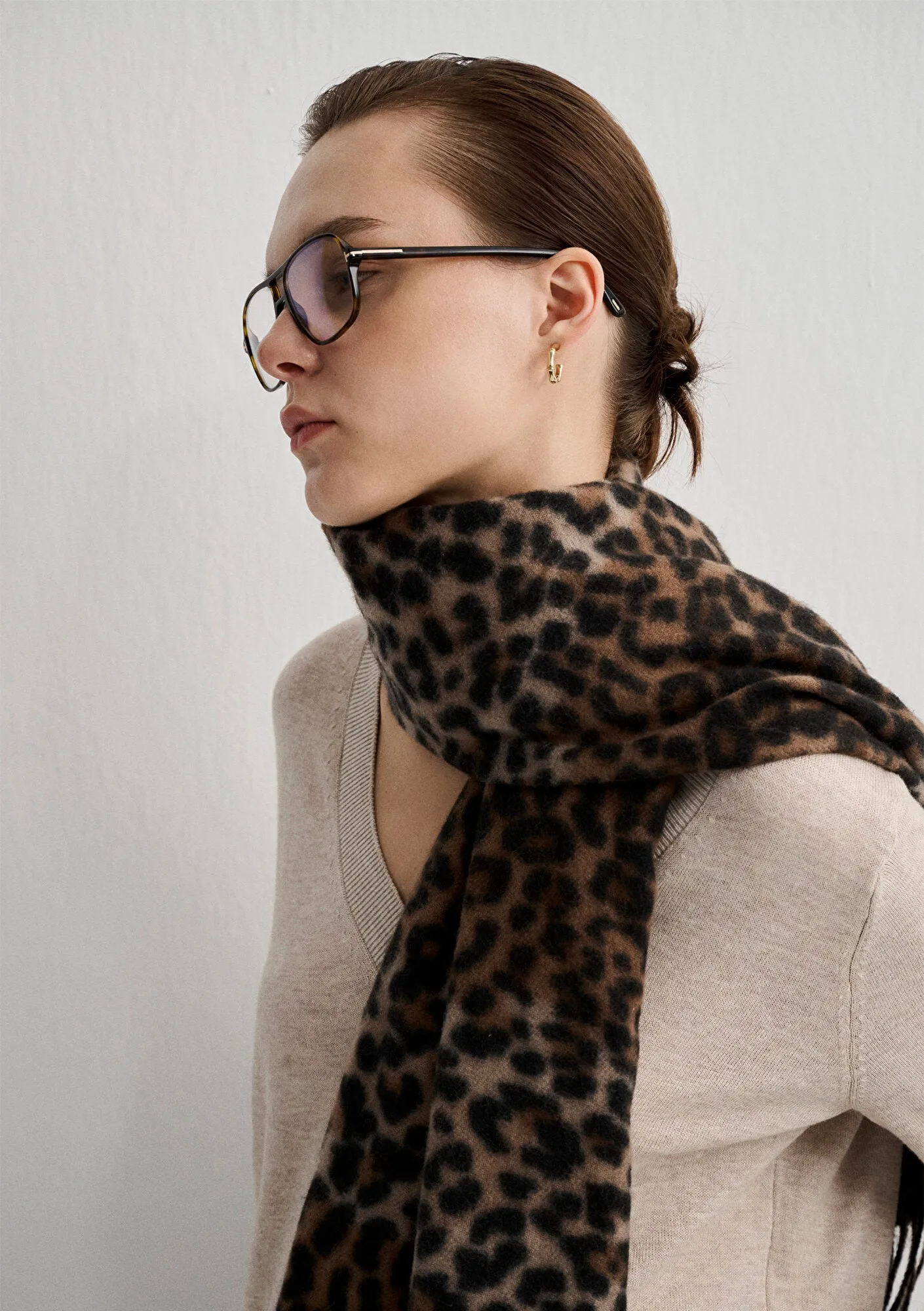 V Neck Brown Sweater