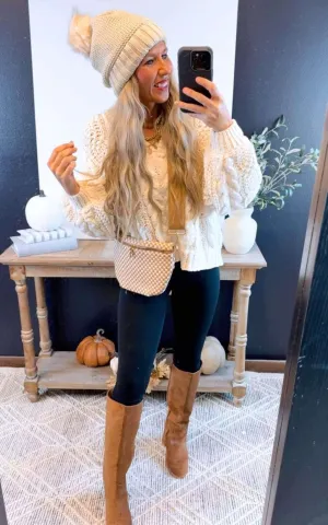 V-Neck Cropped Chanille Sweater | POL - Final Sale**