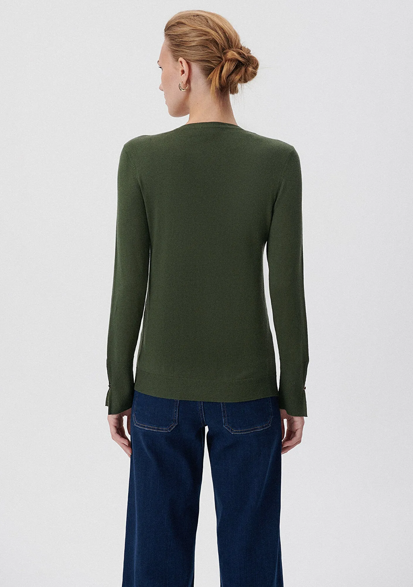 V Neck Green Sweater