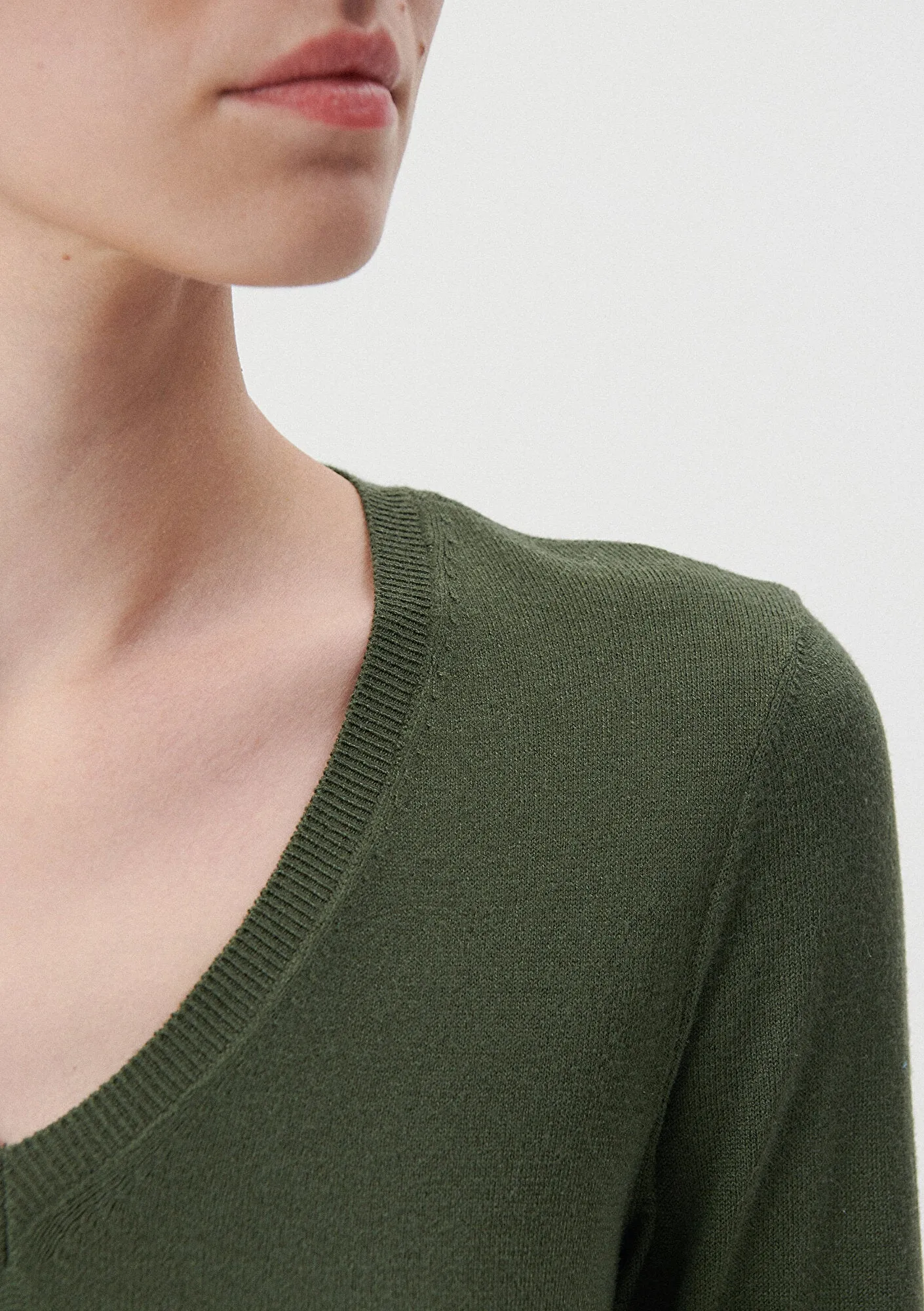 V Neck Green Sweater
