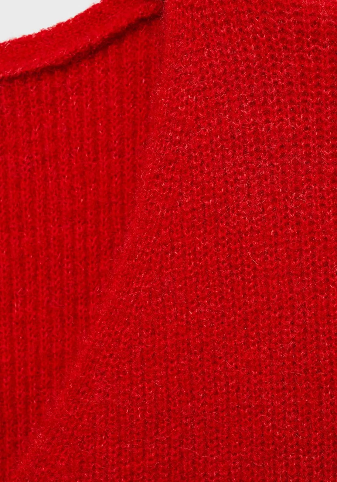 V-neck knit sweater - Red