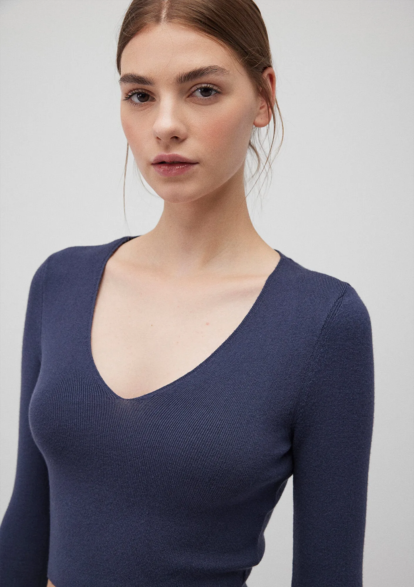 V Neck Navy Sweater