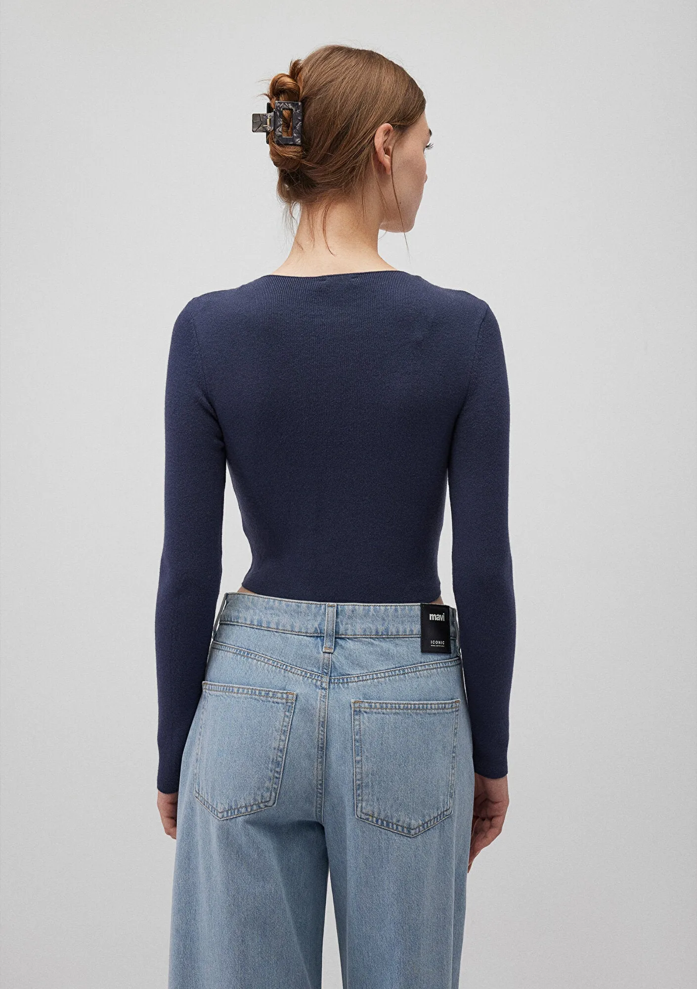 V Neck Navy Sweater