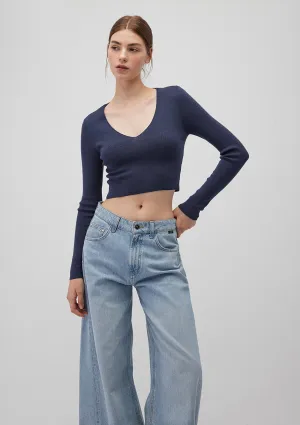 V Neck Navy Sweater