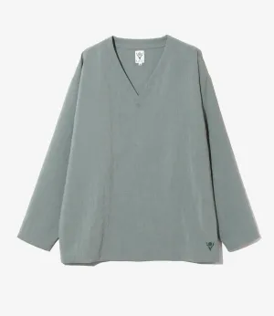 V-Neck Shirt - Poly Oxford
