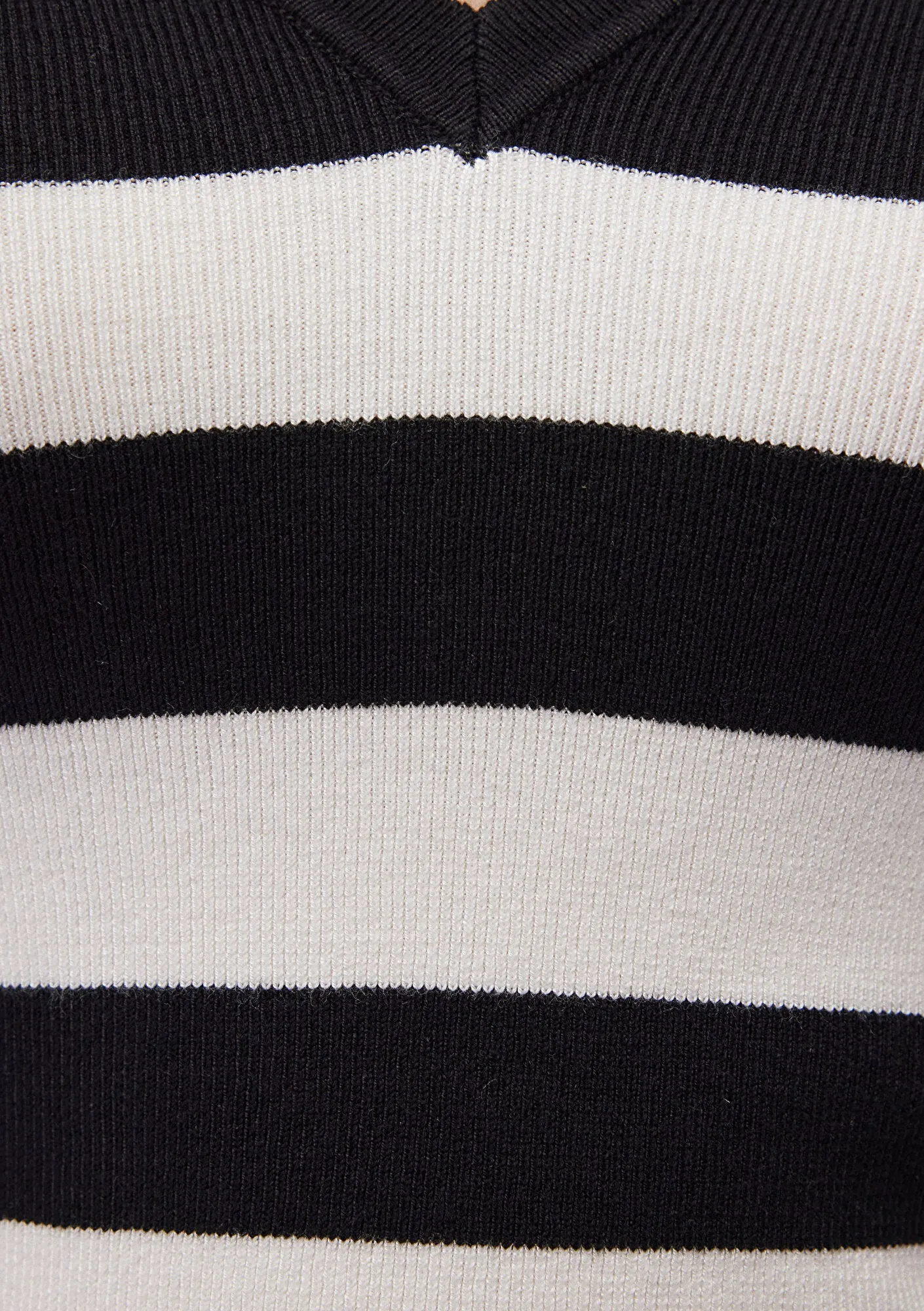 V Neck Striped Black Sweater