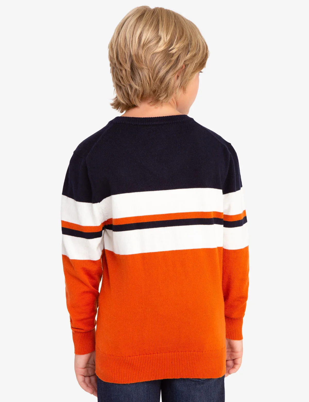 V-NECK STRIPED SWEATER