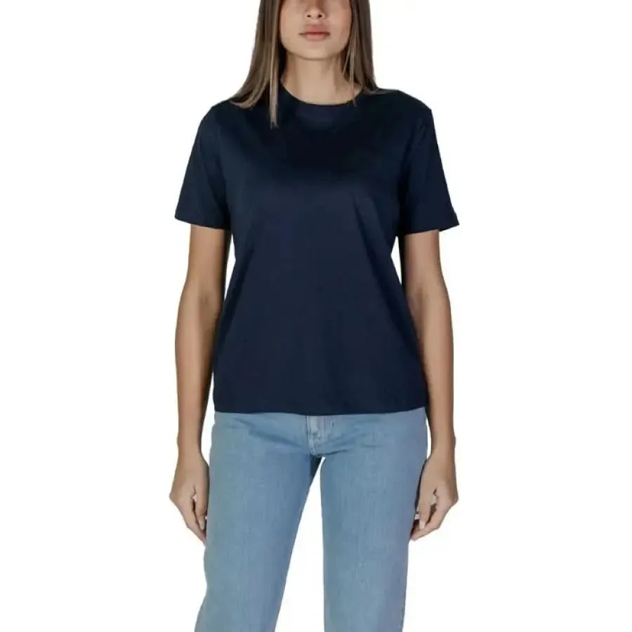 Vila Clothes Women's Pink Cotton T-Shirt