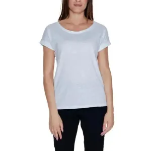 Vila Clothes Women's White Round Neck T-Shirt