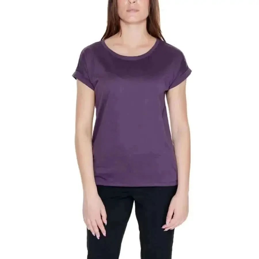 Vila Clothes Women's White Round Neck T-Shirt