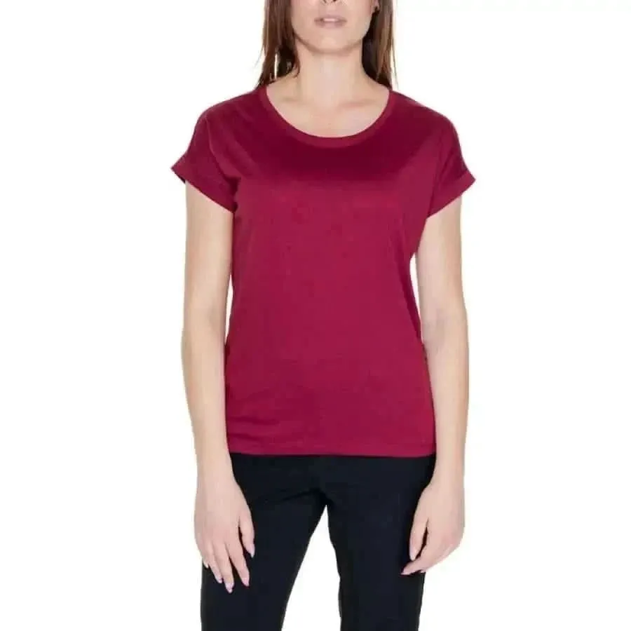 Vila Clothes Women's White Round Neck T-Shirt