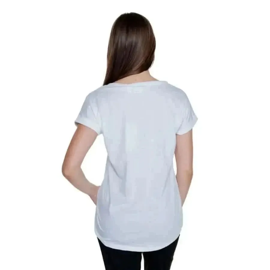 Vila Clothes Women's White Round Neck T-Shirt