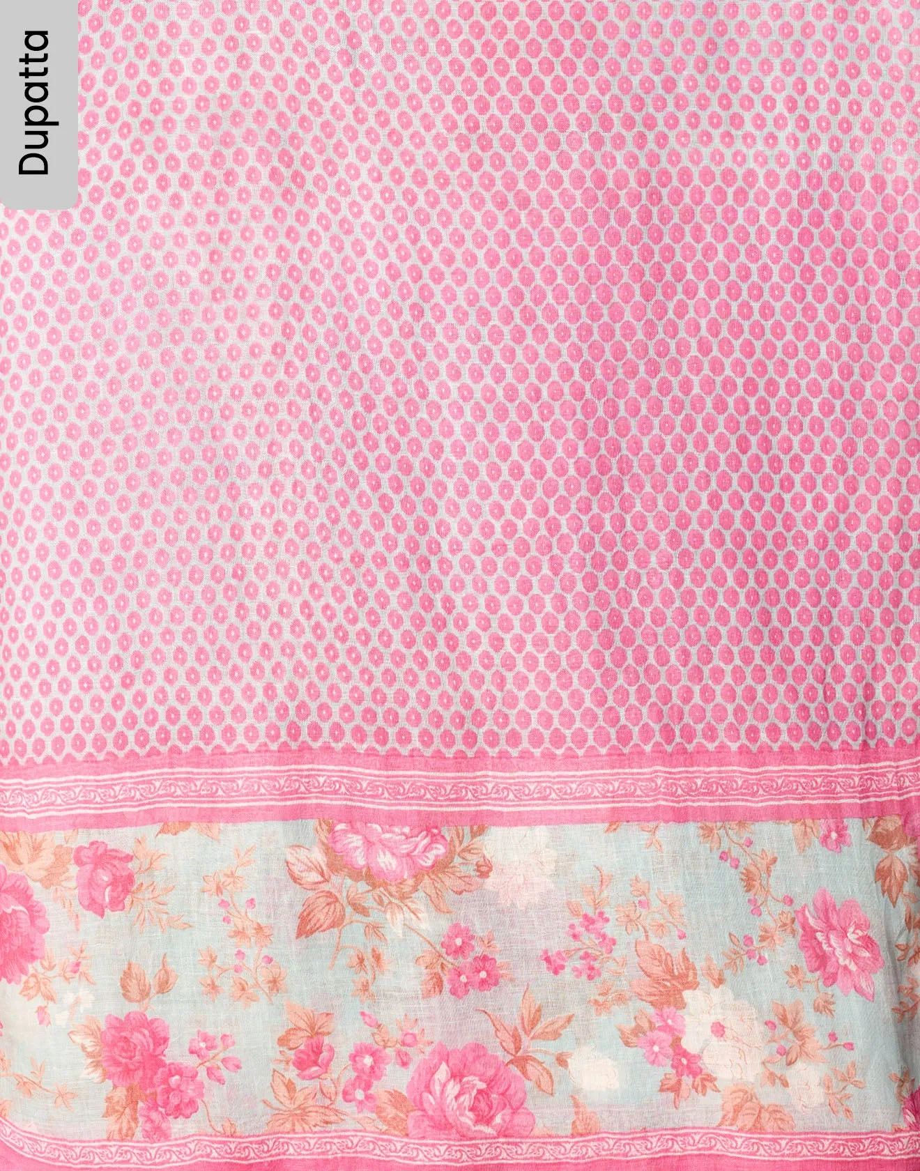 Vintage Charm Floral Printed Linen Unstitched Suit Set