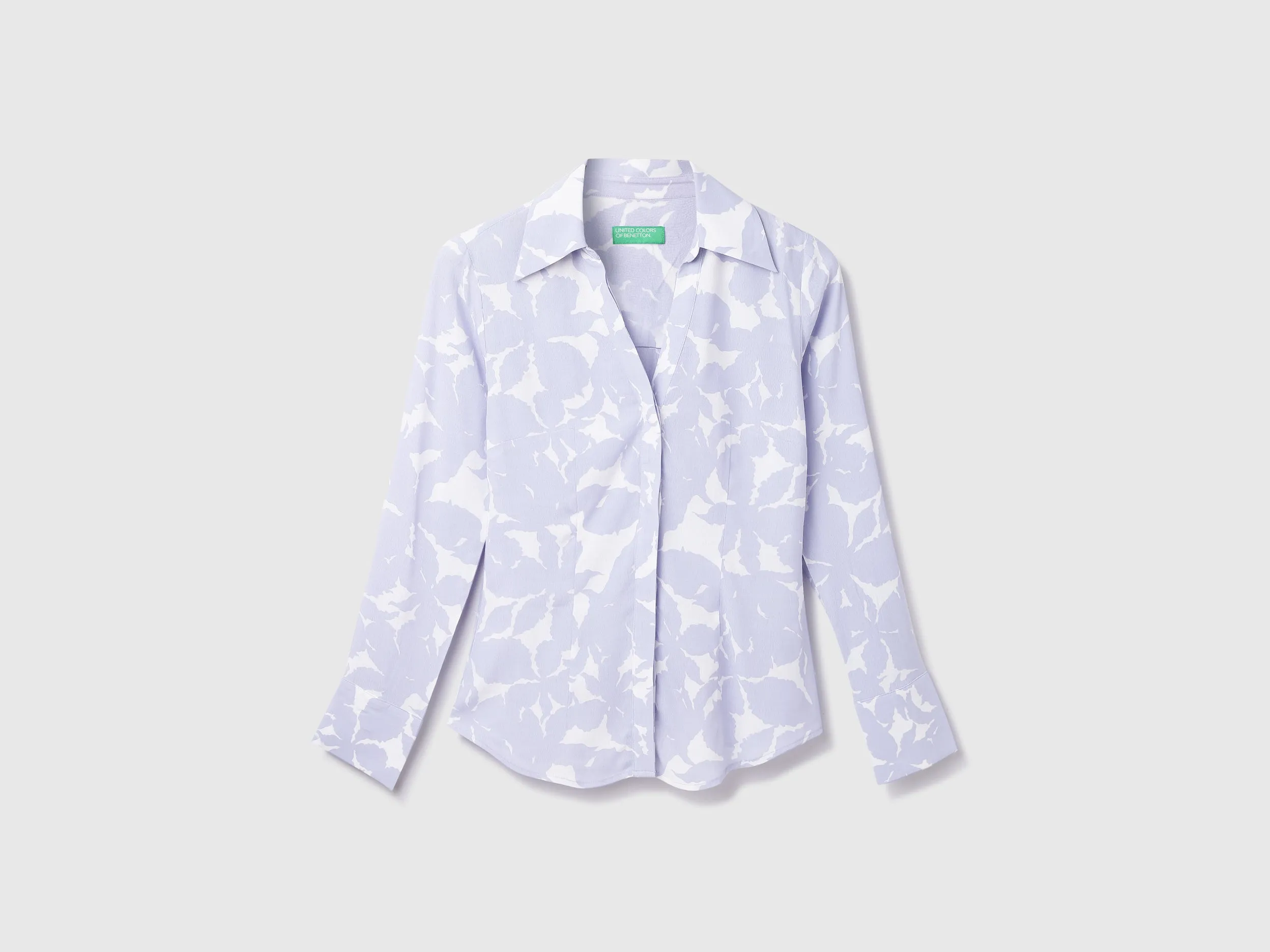 Viscose Camouflage Spread Collar Women Shirts