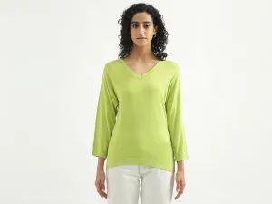 Viscose Solid V-Neck Women Sweaters