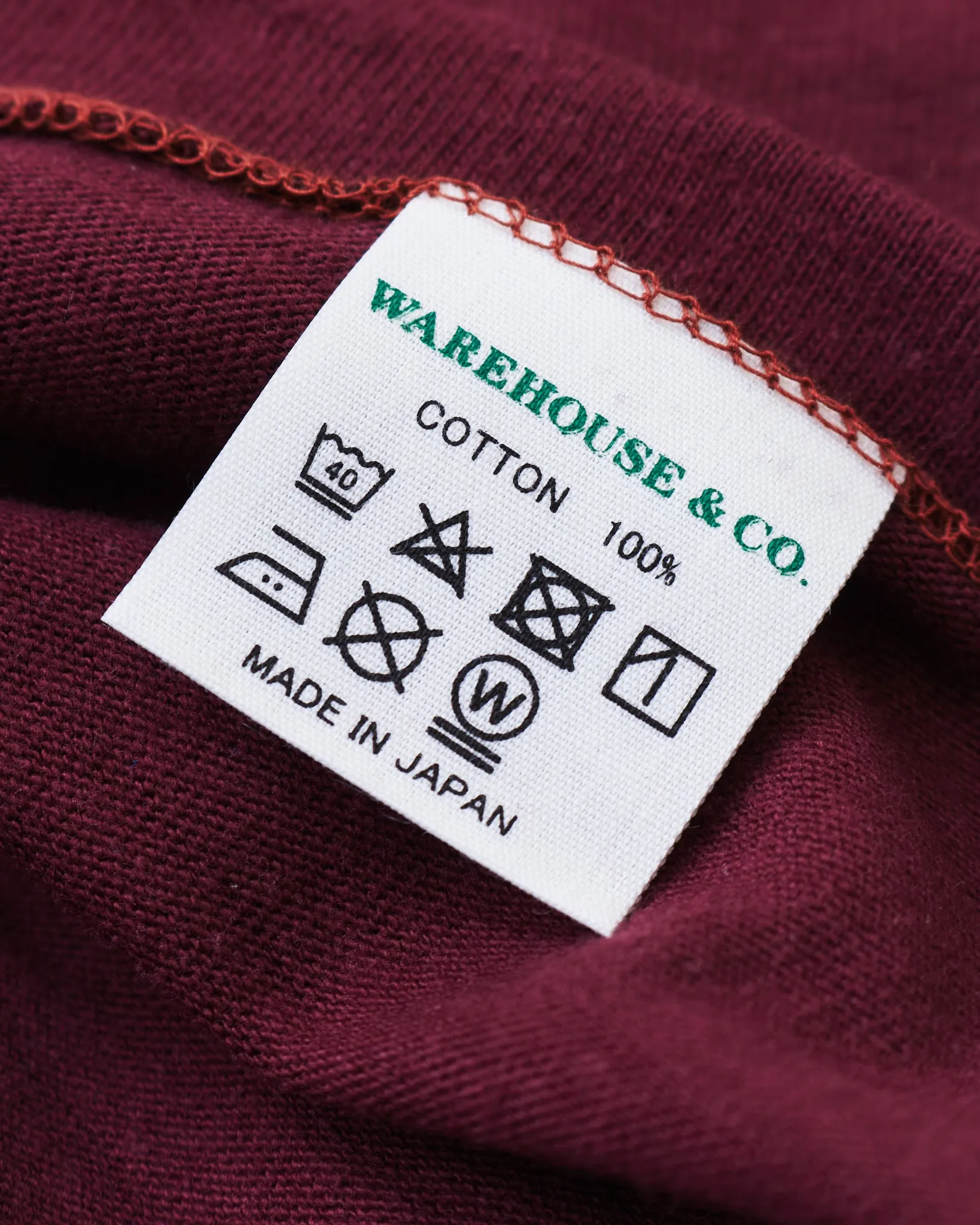 Warehouse & Co. Lot 4601 Plain T-shirt Bordeaux