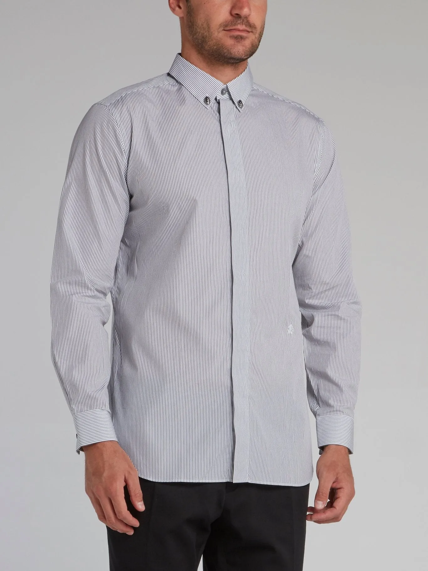 White Pinstripe Button Down Shirt