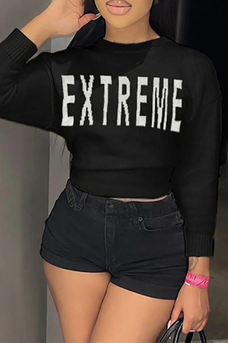 WI702 Solid Knitted Crop Sweater
