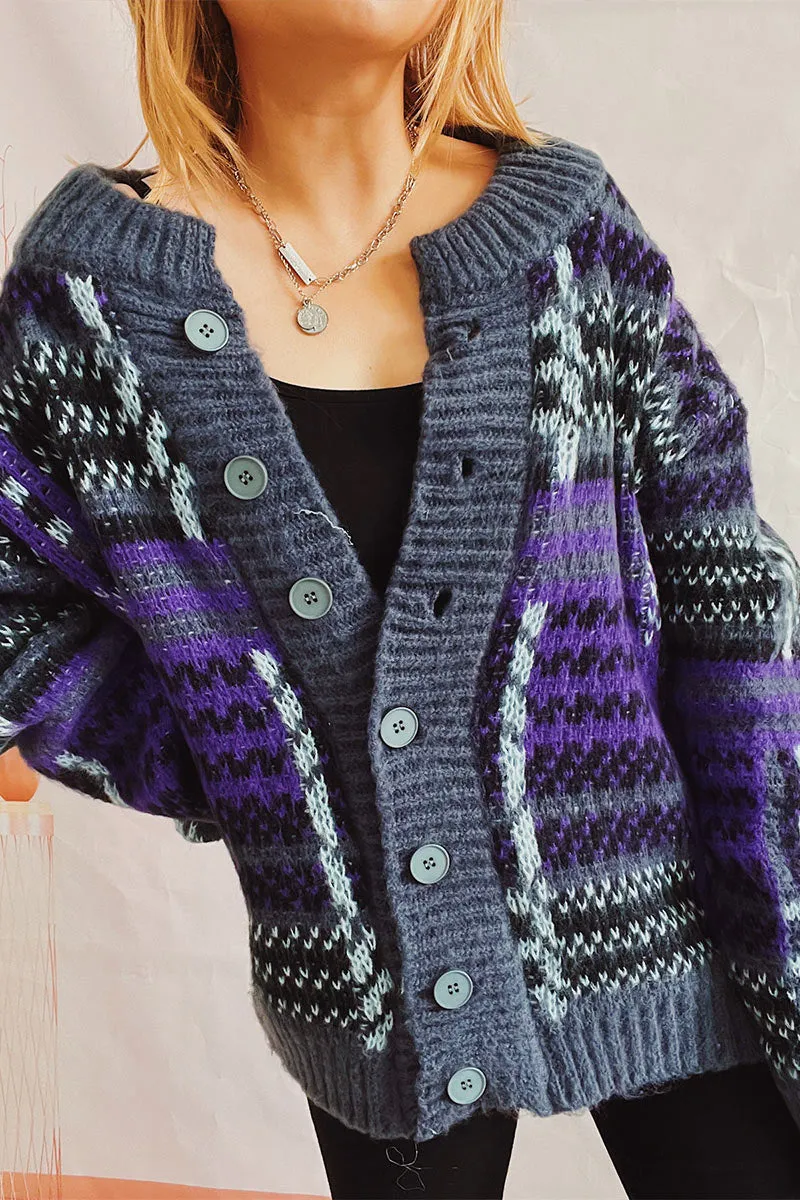 WI718 Button Down Knitted Cardigan