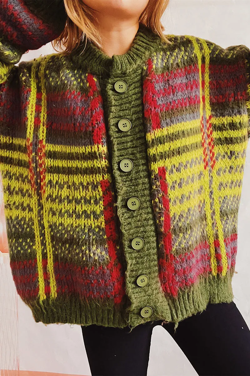 WI718 Button Down Knitted Cardigan