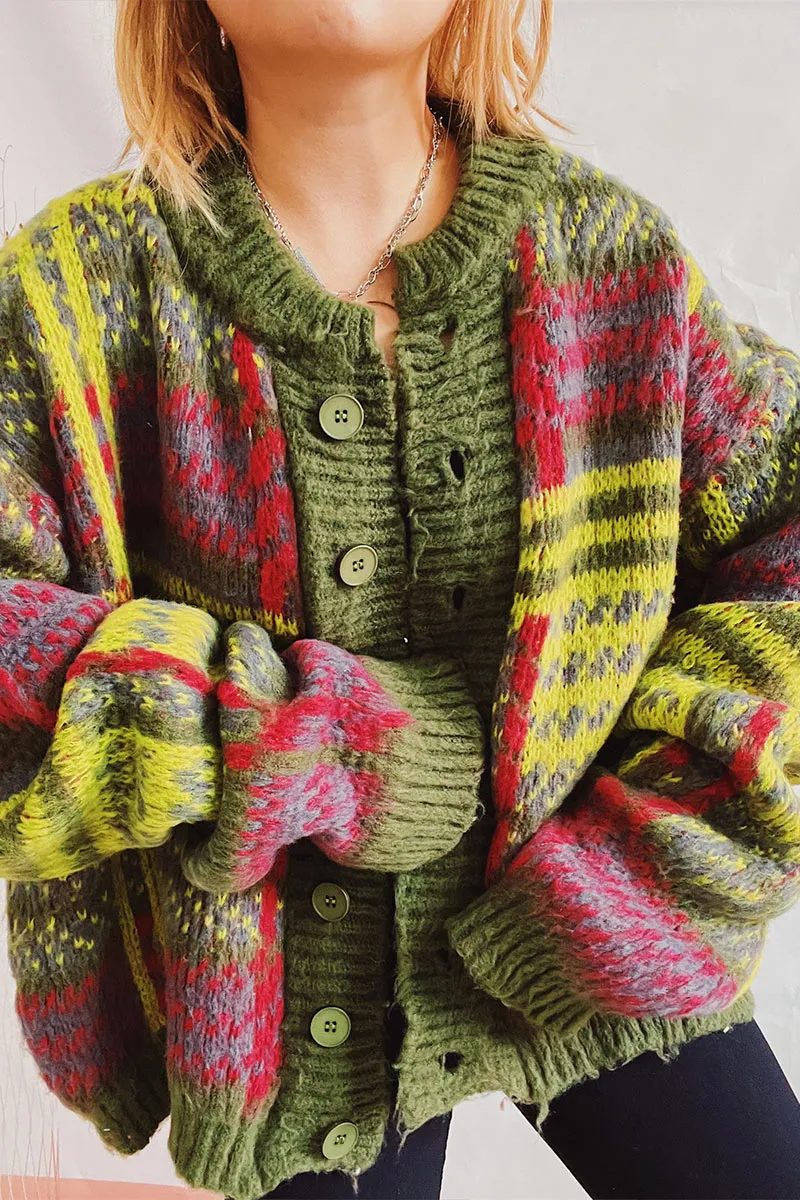 WI718 Button Down Knitted Cardigan