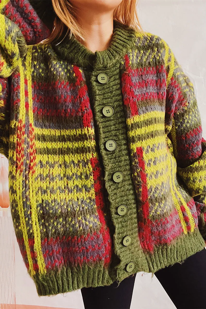 WI718 Button Down Knitted Cardigan