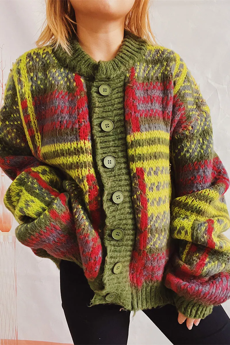 WI718 Button Down Knitted Cardigan