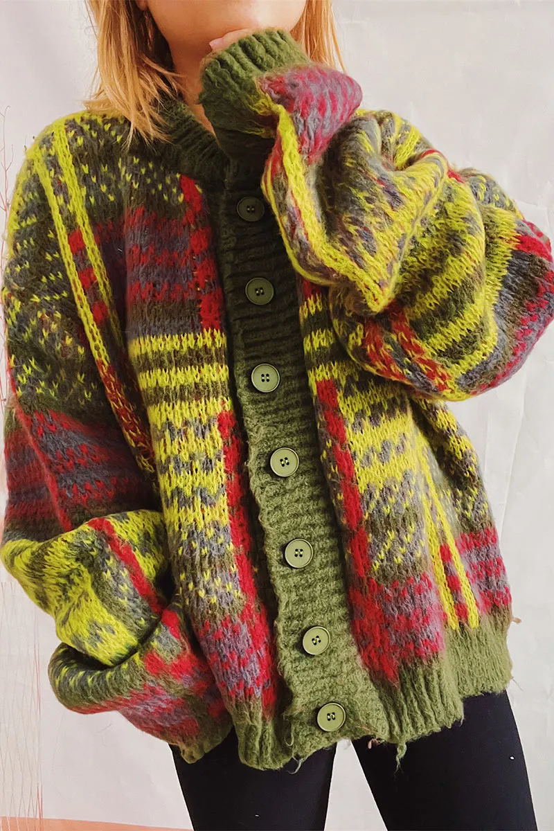 WI718 Button Down Knitted Cardigan