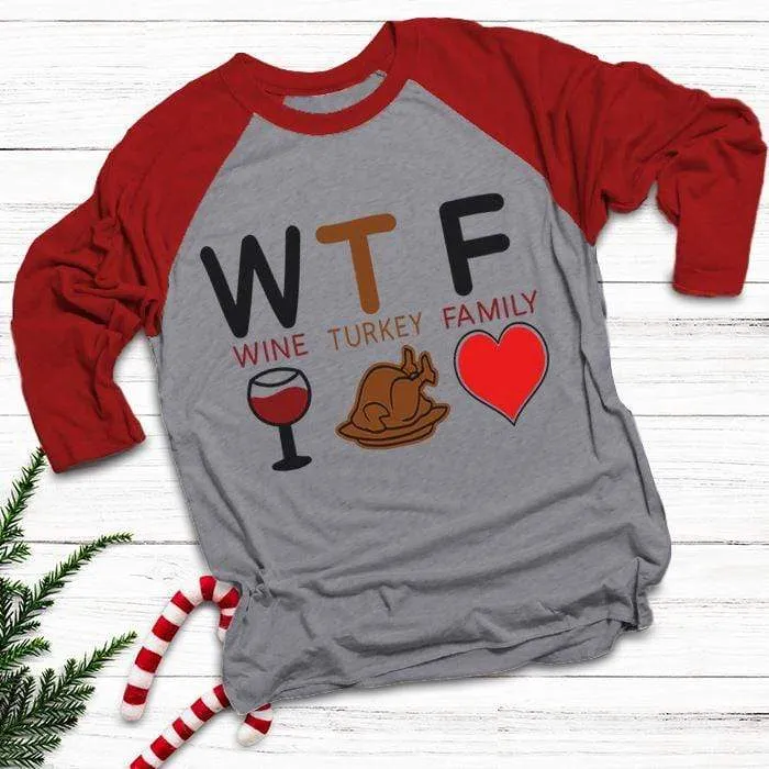 Wine Turkey Family Raglan