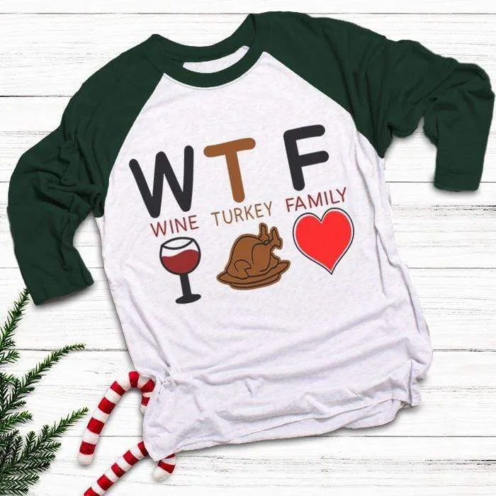 Wine Turkey Family Raglan