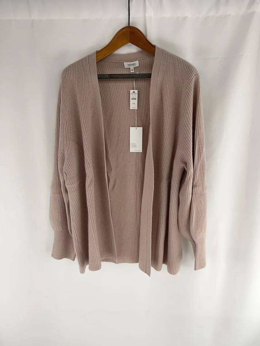 Women's Haven Well Within Pink/Solid Cashmere Cardigan Sweater - Size XXL