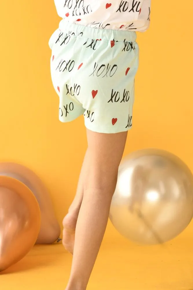 XOXO SHORTS -AQUA