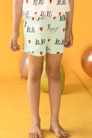 XOXO SHORTS -AQUA