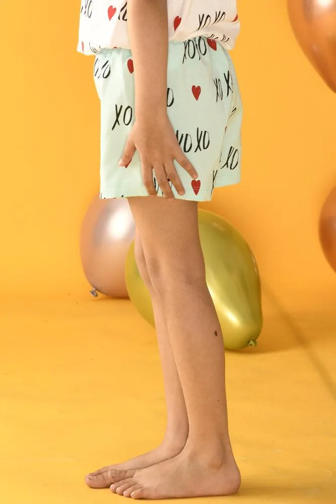 XOXO SHORTS -AQUA