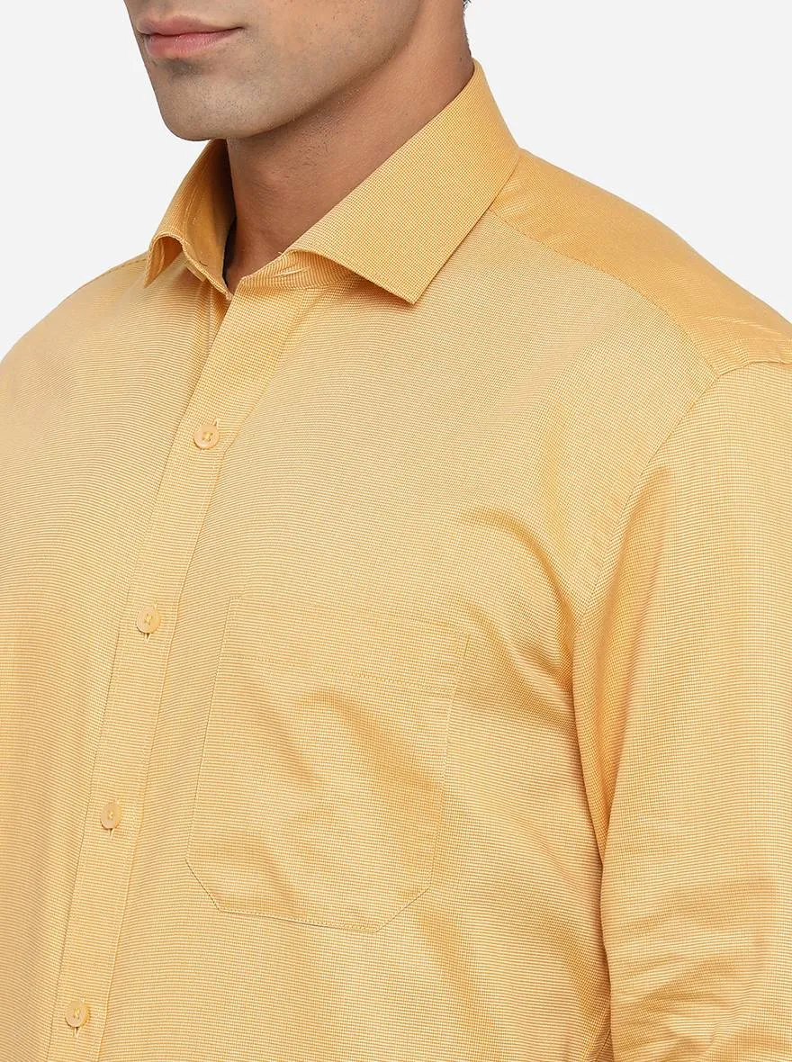 Yellow Solid Regular Fit Formal Shirt | Greenfibre