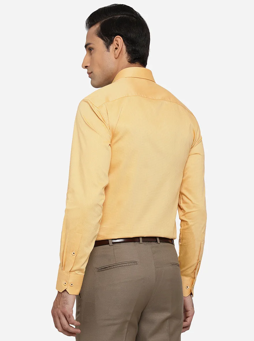 Yellow Solid Regular Fit Formal Shirt | Greenfibre