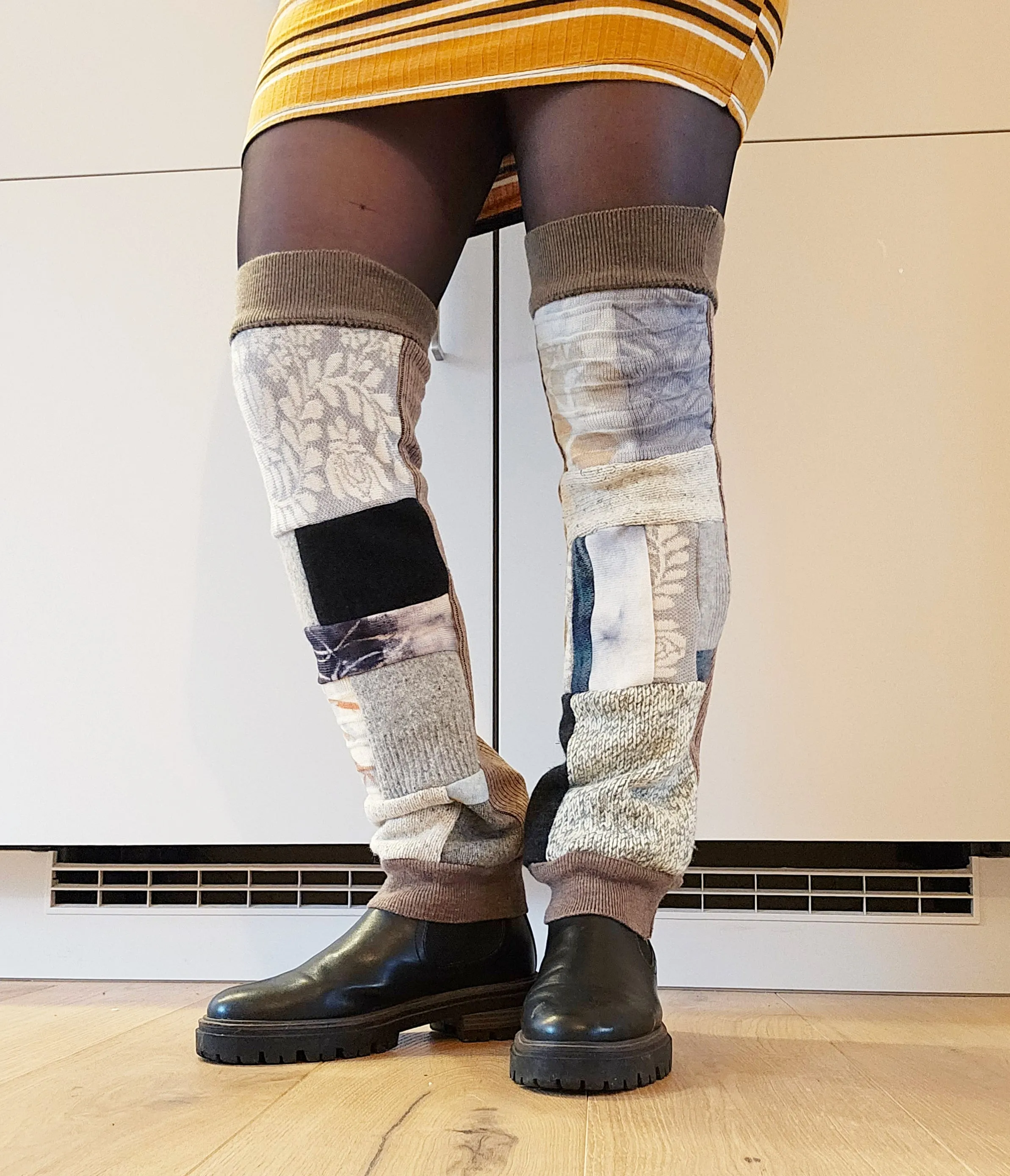 Zerowaste Patchwork Legwarmers - Fog
